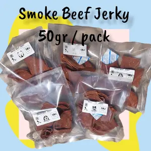 Smoked Beef Jerky 50gr – Dog Snack Food Makanan Cemilan Gigitan Anjing