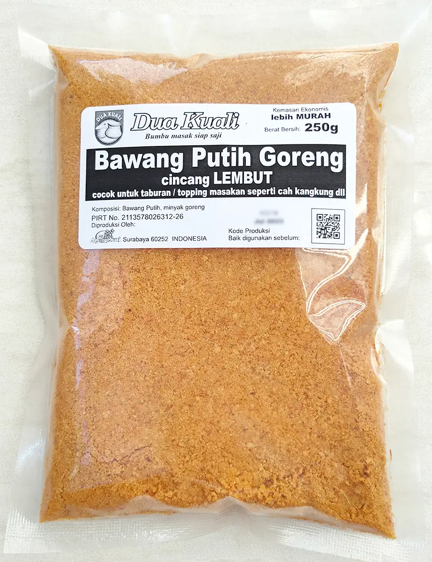 Dua Kuali Bawang Putih Goreng Cincang Lembut 250g