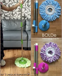 SET Tongkat Kepala + Kain Pel Supermop BOLDe Komplit Handle Set + Kain