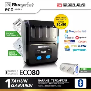 Printer Thermal Bluetooth + USB Blueprint ECO 80 Print Portable Struk