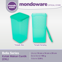 Gambar Kotak Makan Cantik - Food Container - 2XL - Bella Series (Mondoware) dari Mondoware Plastics Kab. Tangerang 4 Tokopedia