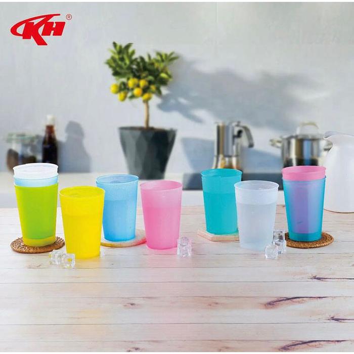 Gambar (12pcs) Gelas Plastik Kh Warna Bening dari MJHOMEOLSHOP Kab. Tangerang Tokopedia