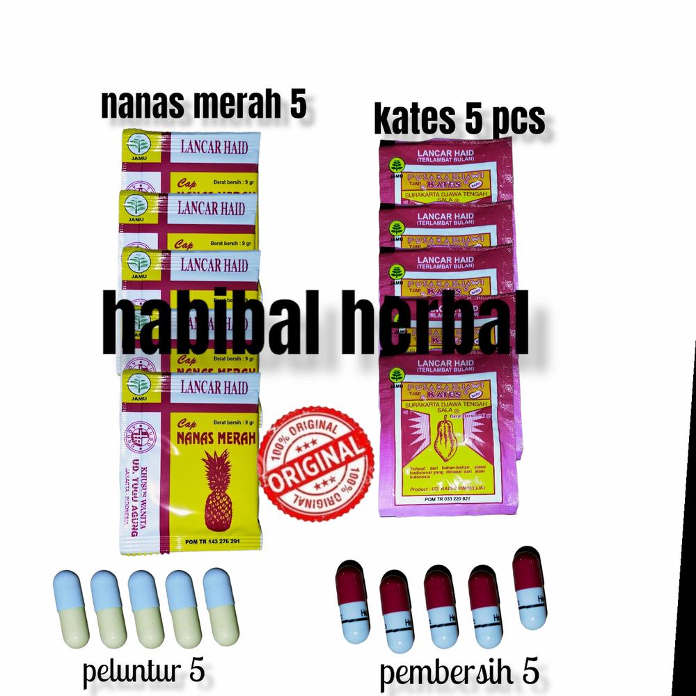 paket terlambat bulan/lancar haid kates & nanas merah @5 pcs