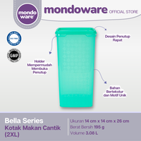 Gambar Kotak Makan Cantik - Food Container - 2XL - Bella Series (Mondoware) dari Mondoware Plastics Kab. Tangerang 3 Tokopedia