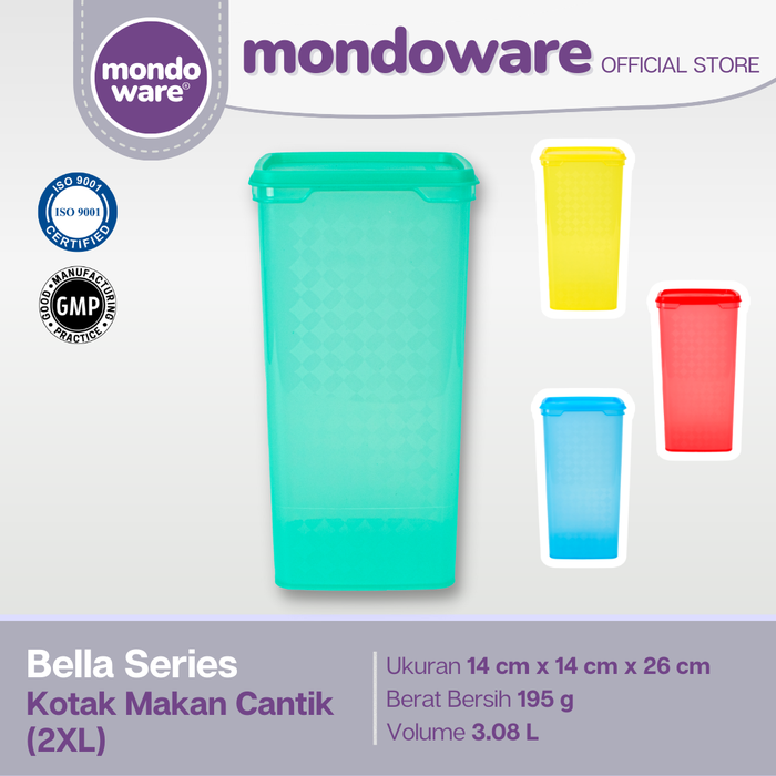 Gambar Kotak Makan Cantik - Food Container - 2XL - Bella Series (Mondoware) dari Mondoware Plastics Kab. Tangerang Tokopedia