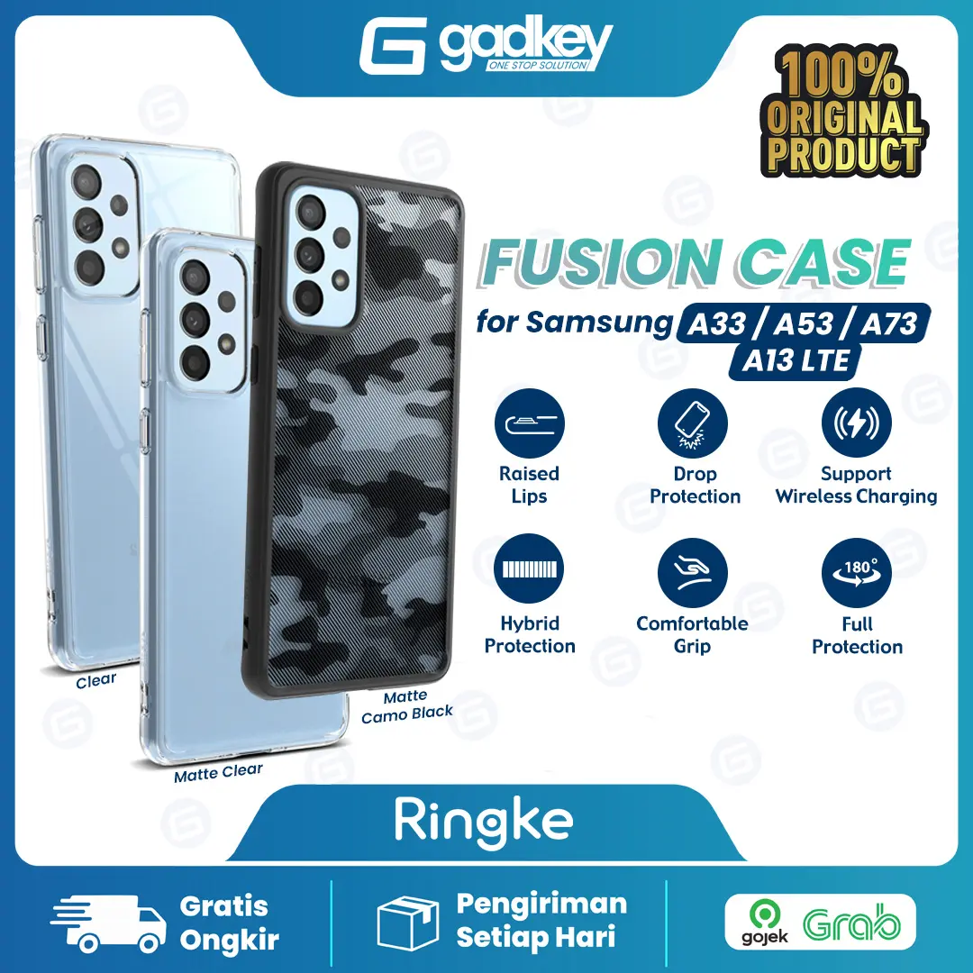 Case Samsung Galaxy A53 A73 A33 A13 Ringke Fusion Clear Soft Casing