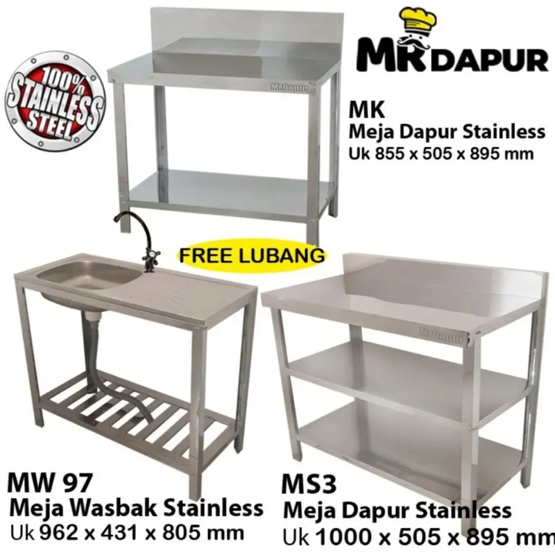 PAKET KITCHEN SET STAINLESS MERK MR DAPUR 0