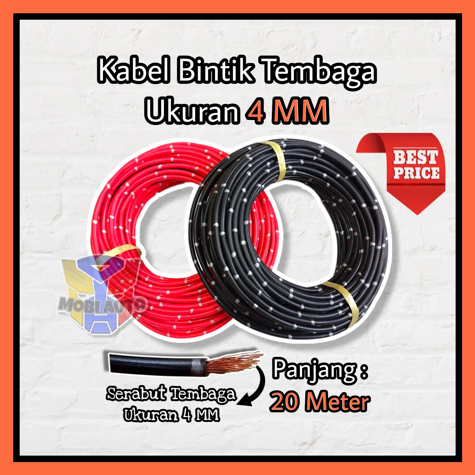 Kabel Bintik Tembaga 4 MM Mobil/Motor Made in Japan