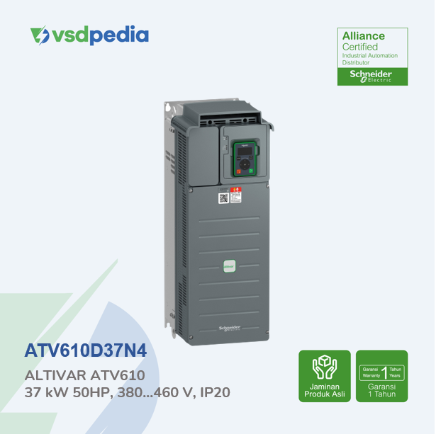 Gambar SCHNEIDER ALTIVAR ATV610 INVERTER VSD VFD 37kW 50HP 380-460VAC 3PH IP20 ATV610D37N4 dari vsdpedia Kota Administrasi Jakarta Timur Tokopedia