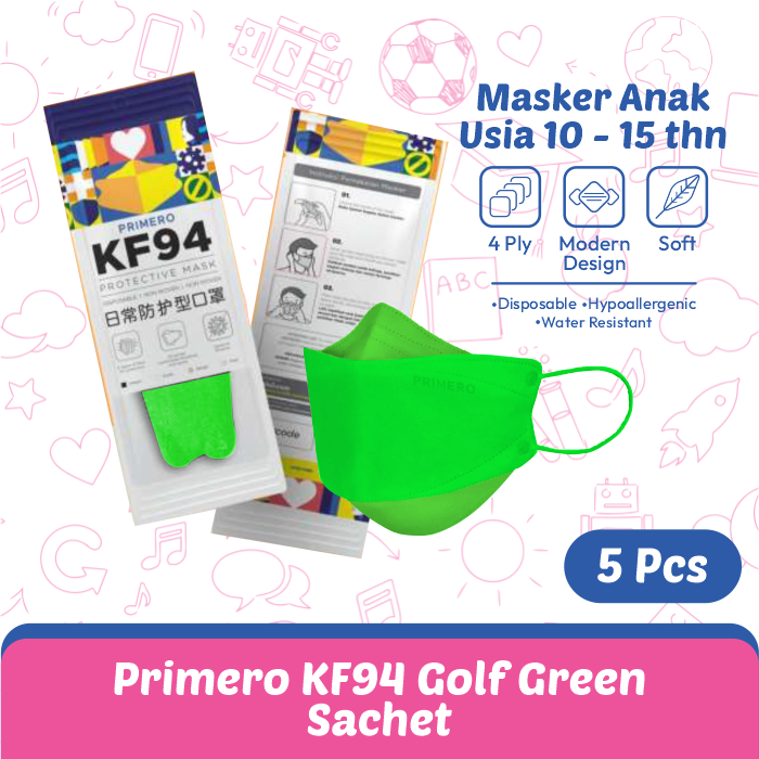 Gambar Primero Masker KF94 4Ply Golf Green - 1 Sachet isi 5pcs dari PRIMERO STORE OFFICIAL Kota Tangerang Tokopedia