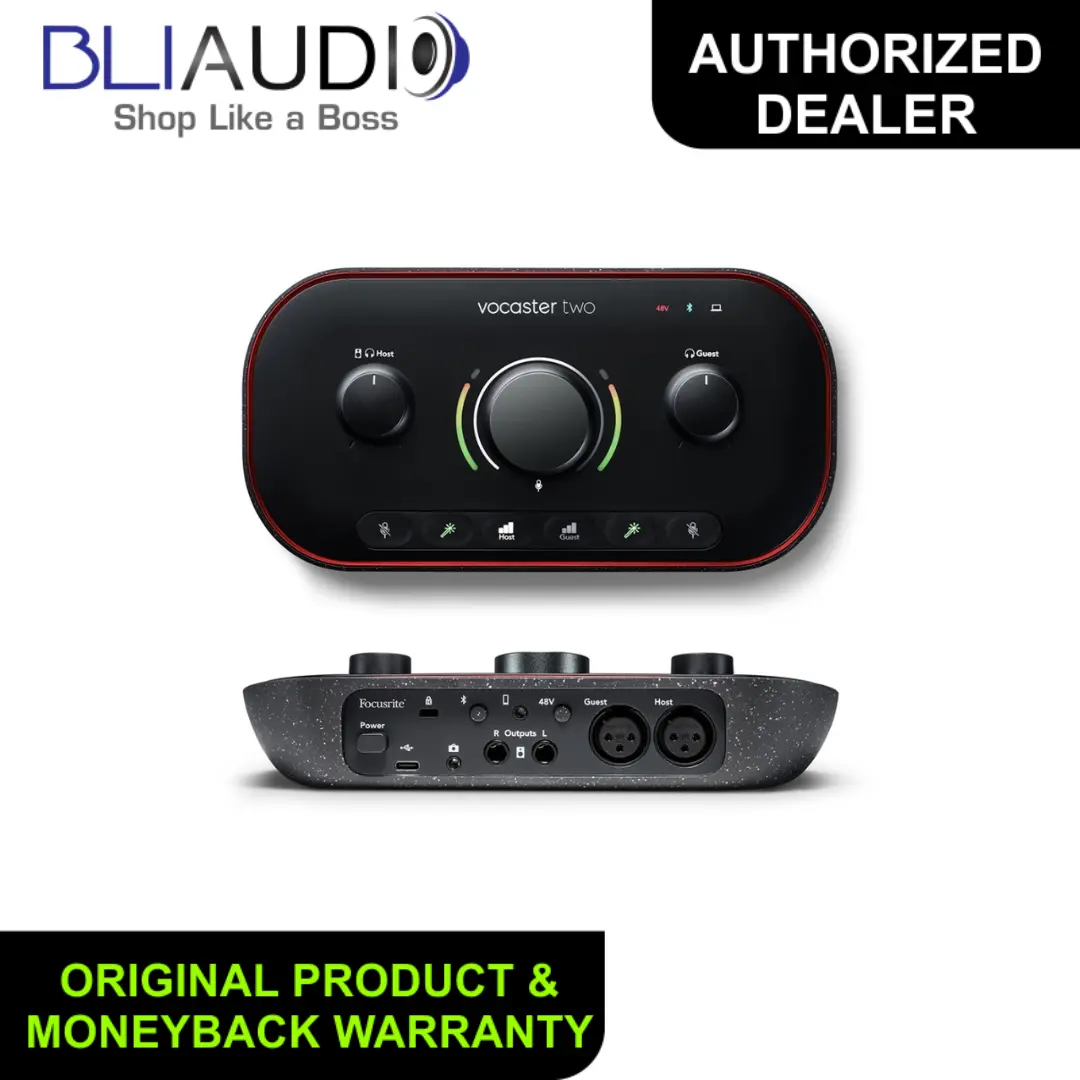 Focusrite Vocaster Two podcast interface with 2 mic inputs