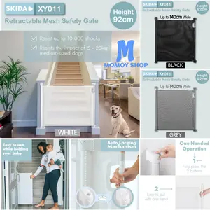 SKIDA RETRACTABLE MESH Safety Gate Baby Pet Pagar Pengaman Bayi XY011