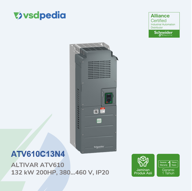 Gambar SCHNEIDER ALTIVAR ATV610 INVERTER VSD VFD 132kW 200HP 380-460VAC 3PH IP20 ATV610C13N4 dari vsdpedia Kota Administrasi Jakarta Timur Tokopedia