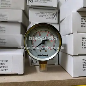PRESSURE GAUGE 2,5" - 10 BAR (KG/CM2) / 150 PSI DRY BOTTOM BLACKSTEEL WIEBROCK / NUBERG