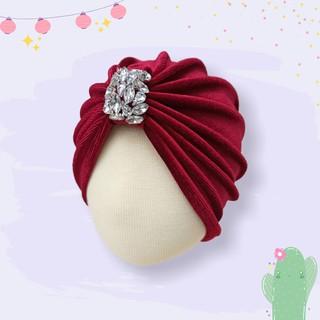 Gambar Turban Anak Bayi Perempuan Zara dfGallery Permata Bludru Cantik - Maroon dari dfGallery.id Kota Surabaya 5 Tokopedia