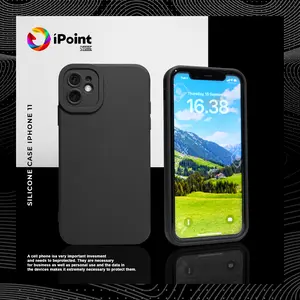 Case Polos iPhone 11 Square Candy Soft Double Lens Protection Black