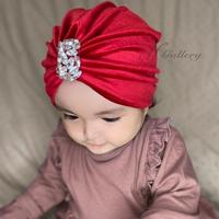 Gambar Turban Anak Bayi Perempuan Zara dfGallery Permata Bludru Cantik - Maroon dari dfGallery.id Kota Surabaya 2 Tokopedia