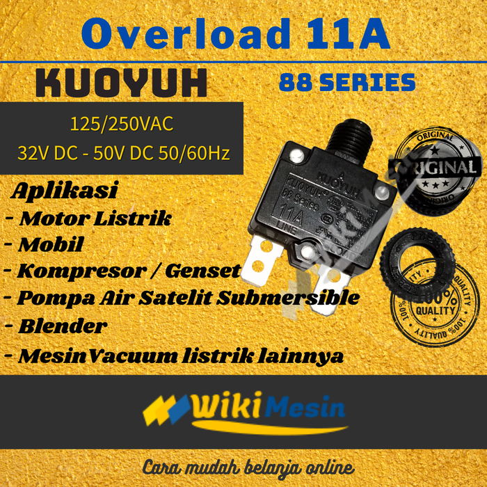 Gambar Overload 11A Kuoyuh 88 Series 11 Amper Push Button Circuit Breaker dari Overload Wikimesin Kab. Tangerang Tokopedia