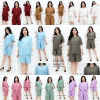 Gambar Set Piyama Baju Tidur Wanita Stelan Rayon Polos Kancing dari Mostrella Kota Tangerang 3 Tokopedia