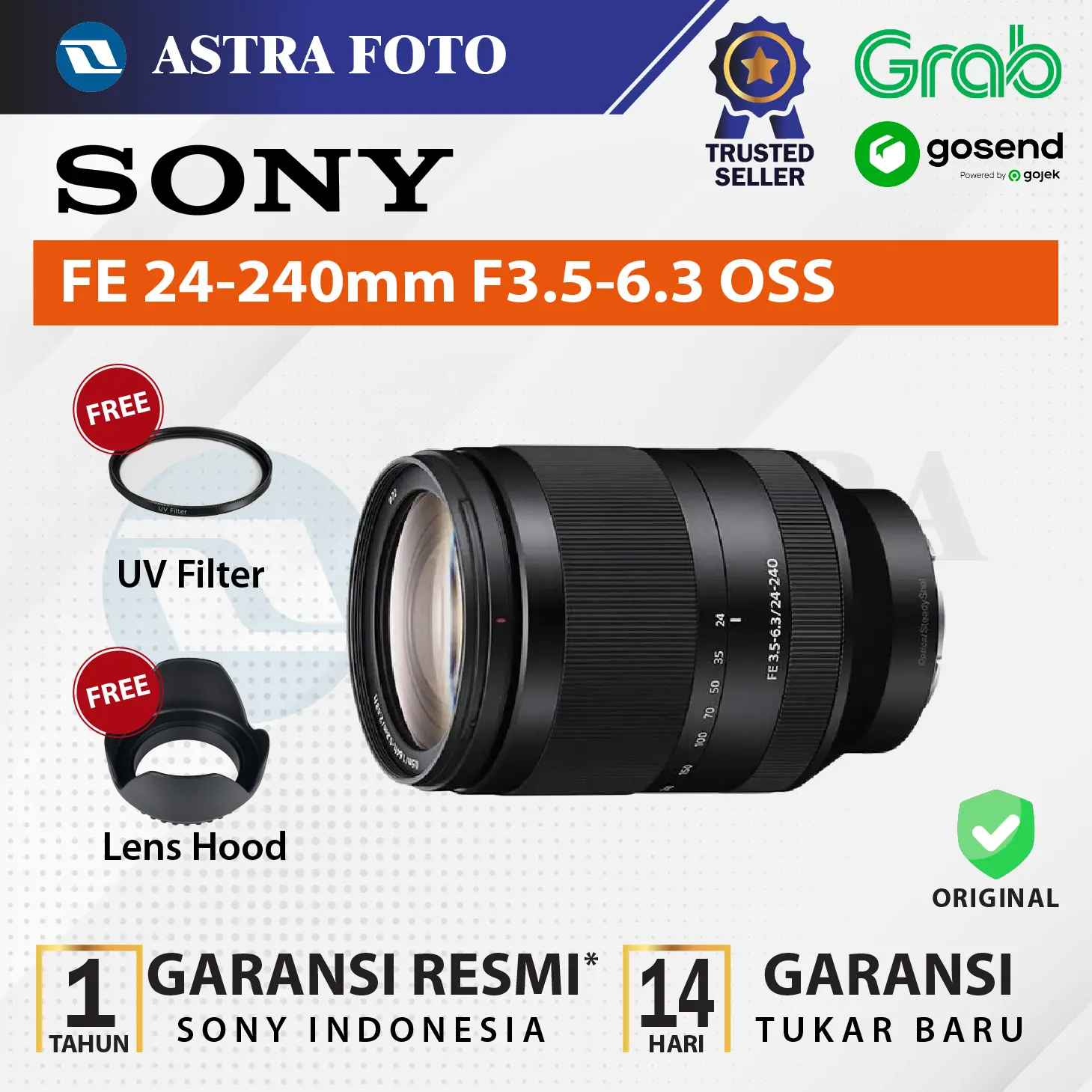 SONY FE 24-240mm / SONY 24-240mm F3.5-6.3 OSS LENSA Kamera Sony Lens
