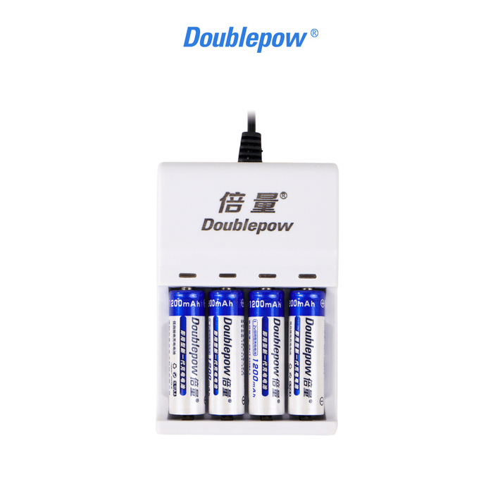 Gambar Charger Baterai DOUBLEPOW 4 slot AA/AAA + 4 PCS AA 1200mAh DP-U82 dari Doublepow Official Store Kota Administrasi Jakarta Barat Tokopedia