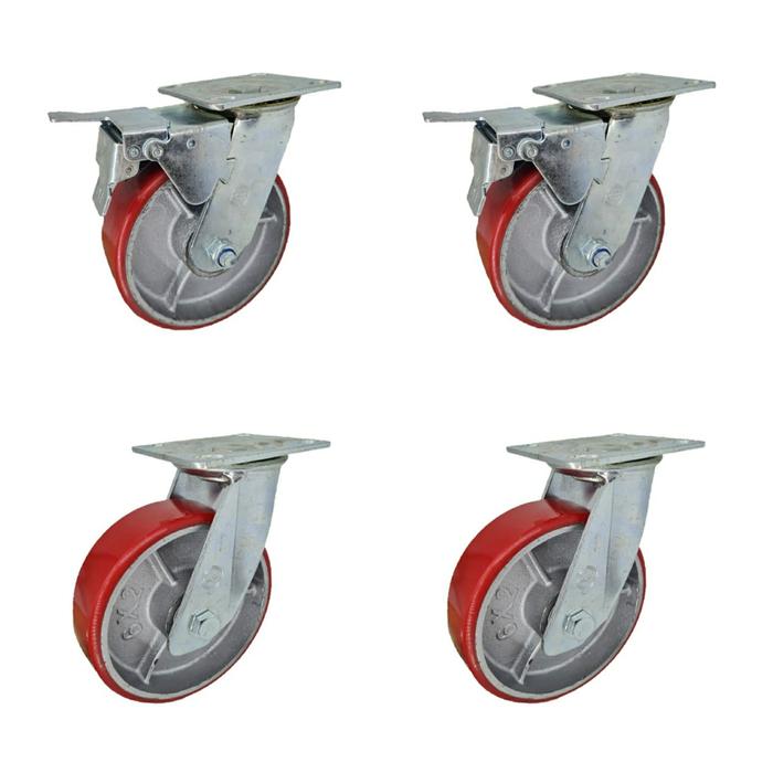 Gambar Roda PU Flat Besi Cor Heavy Duty 6" (2Rem 2Hidup) Technowheel dari Toko Roda Jaya LTC GLODOK Kota Administrasi Jakarta Barat Tokopedia
