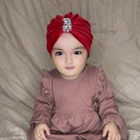Gambar Turban Anak Bayi Perempuan Zara dfGallery Permata Bludru Cantik - Maroon dari dfGallery.id Kota Surabaya 1 Tokopedia