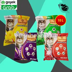 Gosend Pasir Kucing Wangi Pawsitive 10L Bentonite Gumpal Clumping