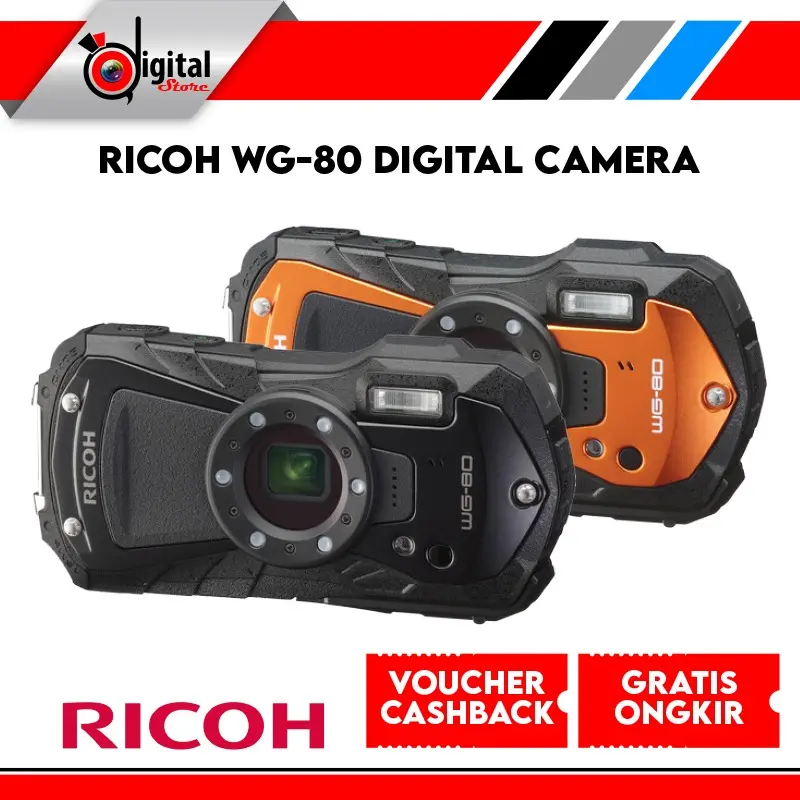 Ricoh WG 80 Digital Camera Ricoh WG80 Waterproof Camera 0