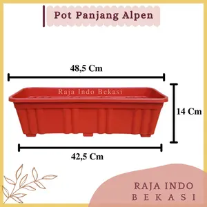RAJA INDO Pot Panjang 50cm Orange plastik bunga tanaman hias persegi 50 cm 55