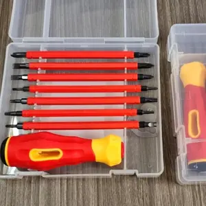 OBENG LISTRIK 1000V MATA & GAGANG LAPIS KARET SET KOTAK BOX 8PCS FREED