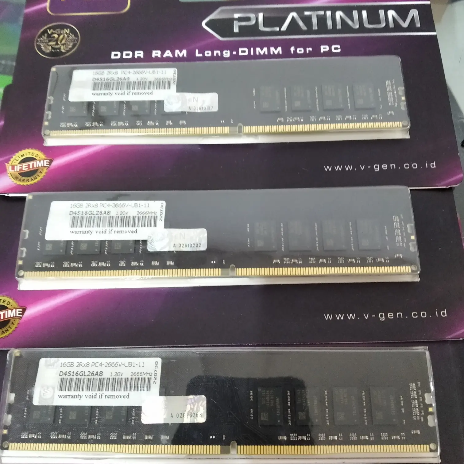 RAM V-GEN DDR4 16GB 2666Mhz Komputer Pc