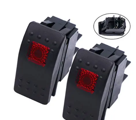 Saklar 12V 20A 4pin Rocker Switch Dash Tahan Air LED Biru Merah