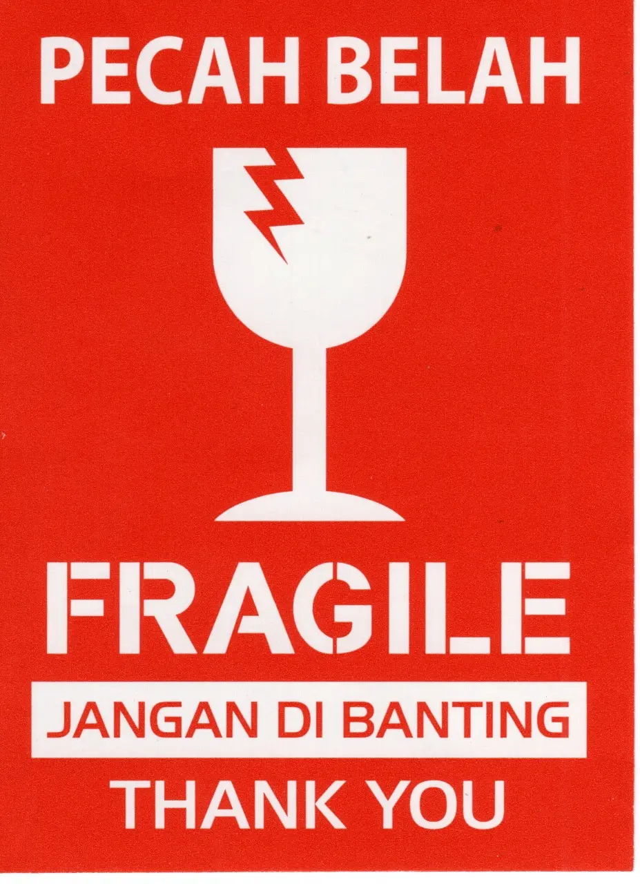 Stiker FRAGILE - sticker pecah belah
