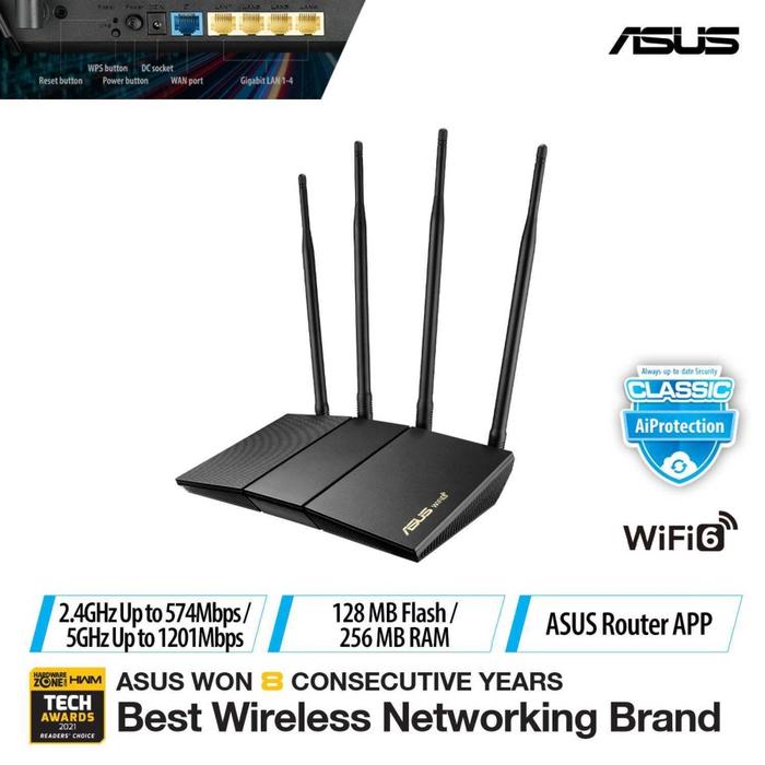 Gambar ASUS RT-AX1800HP Dual Band AX1800 High Power WiFi 6 Router with AiMesh dari JnJ Online Kota Administrasi Jakarta Pusat Tokopedia