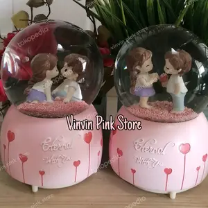 Kotak musik bola salju couple jumbo/ Snow globe / snowball / music box