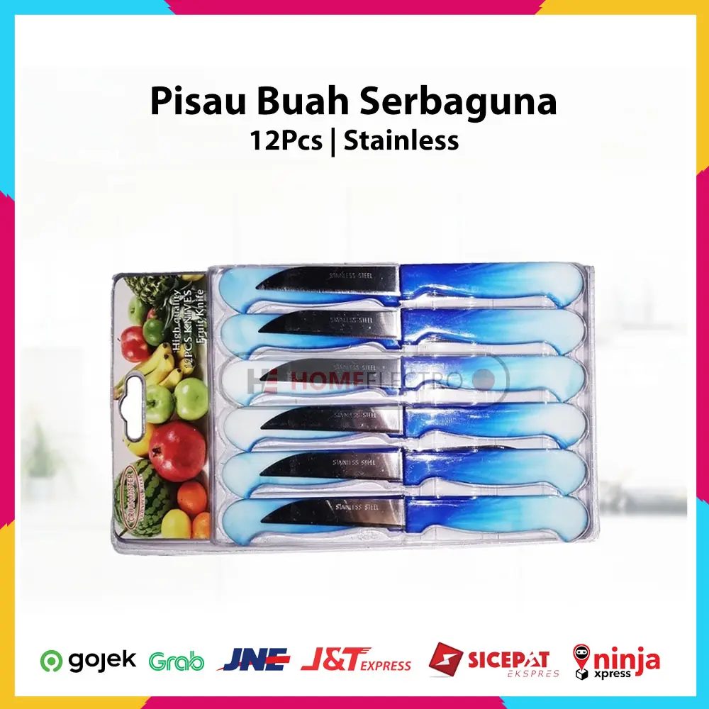 Pisau Buah Pisau Sayur 12 Pcs Fruit Knife Serbaguna
