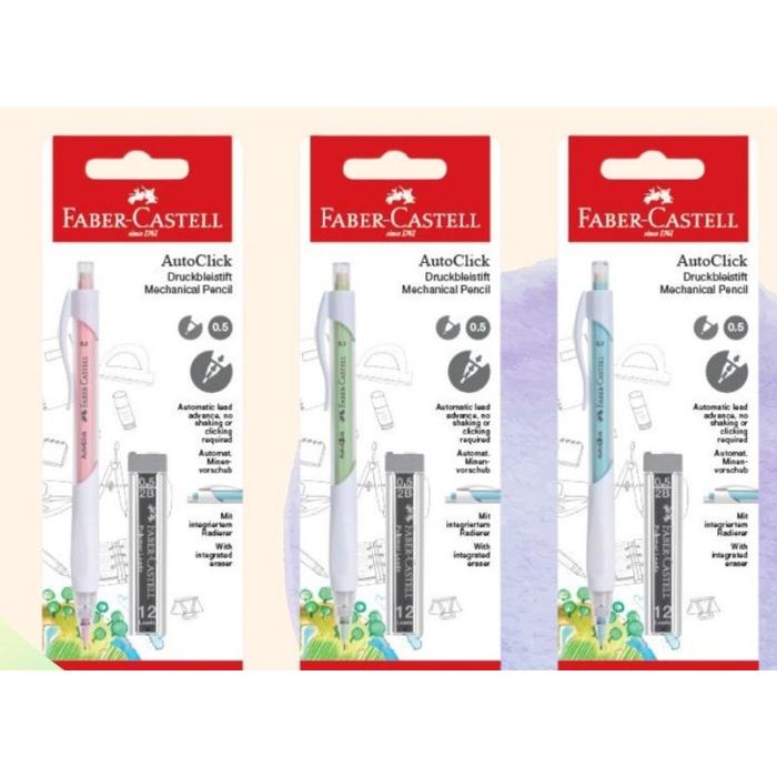 Gambar Pensil Mekanik Faber Castell AUTOCLICK PASTEL 0.5 mm + REFILL dari Rahmah Stationery Kab. Bekasi Tokopedia