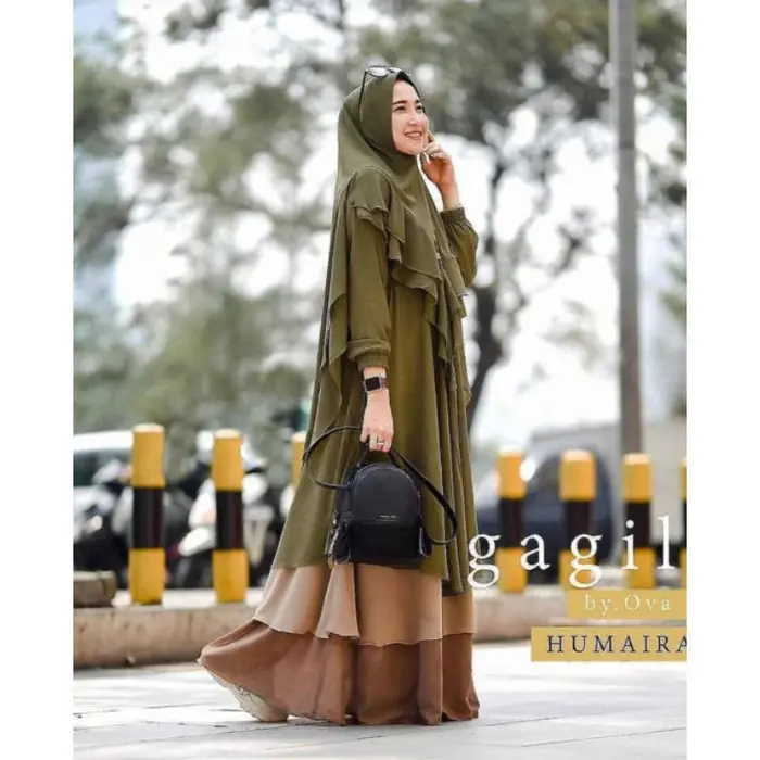 Gambar Baju Gamis Wanita Muslimah Humaira Syari Set Khimar Ceruty Babydoll Ib dari EVLYN OLSHOP Kota Surabaya 2 Tokopedia