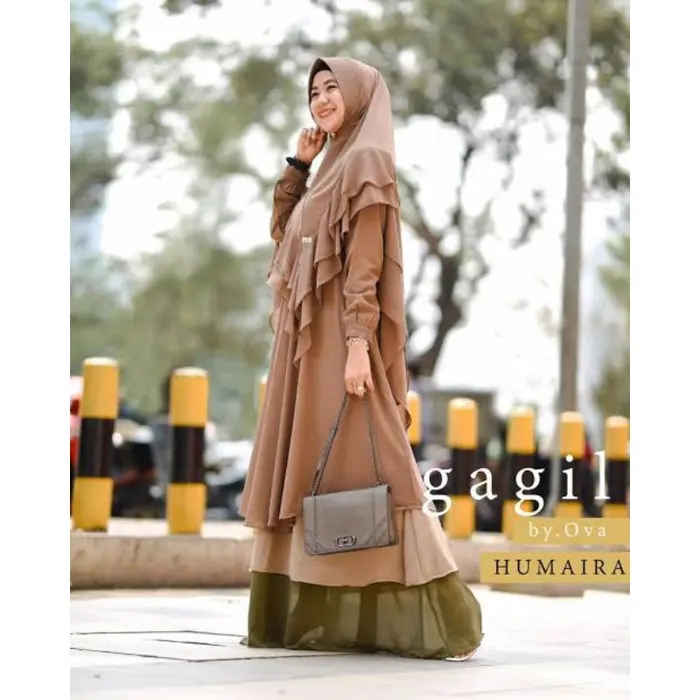 Gambar Baju Gamis Wanita Muslimah Humaira Syari Set Khimar Ceruty Babydoll Ib dari EVLYN OLSHOP Kota Surabaya 3 Tokopedia