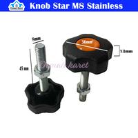 Gambar Knob Star Adjuster Baut M8 T45 Orange Stainless Steel dari oemah karet Kab. Bandung 1 Tokopedia