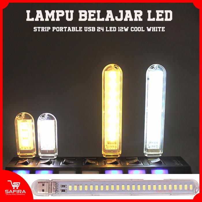 Gambar ZHMZH Lampu Belajar LED Strip Portable USB 24 LED 12W Cool White dari FS12 Shop Kota Administrasi Jakarta Pusat Tokopedia