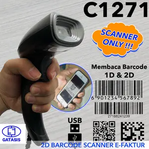 2D Barcode Scanner Auto Scan QR Code Sensitif Cepat Akurat