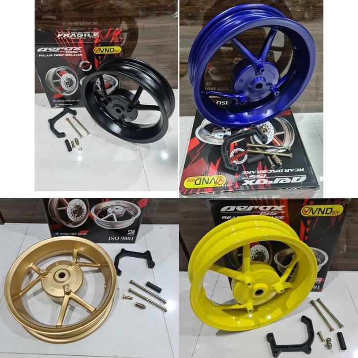 Gambar VELG RECING BLK VND YAMAHA AEROX 155 DOUBLE DISC 1SET PLUS BREKET dari HXL Motor Sports Kota Administrasi Jakarta Barat Tokopedia