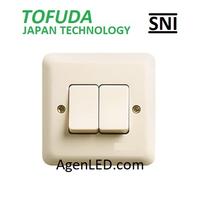 Gambar TOFUDA Saklar Seri Double 2 Gang Inbow Model broco new gee Cream IB dari AgenLED Kota Administrasi Jakarta Pusat 1 Tokopedia