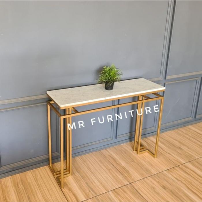 Gambar meja hias konsul marmer carrara 100 cm dari Mr Furniture Gallery Kab. Jepara Tokopedia
