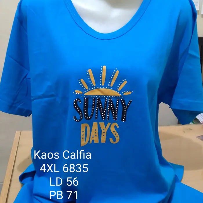 Gambar kaos calfia wanita 4XL 6835 jumbo murah dari Happiness-os Kab. Tangerang 2 Tokopedia