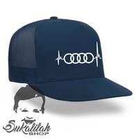 Gambar Topi pria trucker jaring sport all size audi heartbeat dari Azam Hat Kab. Bandung Barat 3 Tokopedia