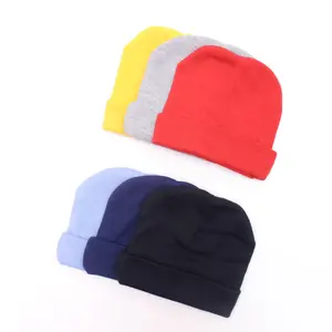 NIA Topi Kupluk Bayi 0-6 Bulan Warna Polos Merk Nia Biru Bunda