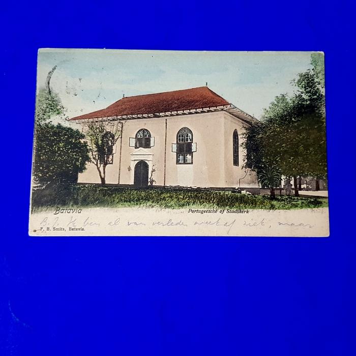 Gambar Kartupos Begambar Zaman Belanda 1909 Batavia Portugeesche of Stadskerk dari prangkopedia Kota Administrasi Jakarta Pusat Tokopedia